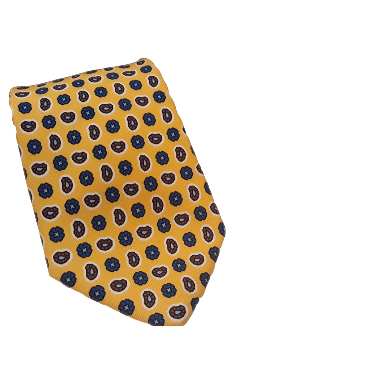 Cravatta 3 Pieghe in seta - fondo giallo